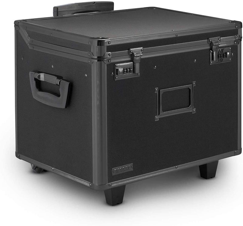Vaultz Locking Mobile File Chest, Letter/Legal Files, 17.5" X 15.5" X 14.5", Black - Image 1